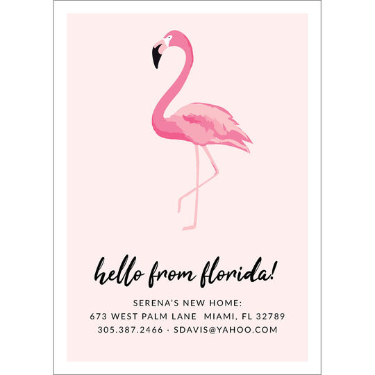 Chic Flamingo Moving Announcements